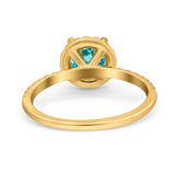 Halo Art Deco Engagement Wedding Bridal Ring Round Simulated Cubic Zirconia 925 Sterling Silver