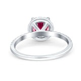 Halo Art Deco Engagement Wedding Bridal Ring Round Simulated Cubic Zirconia 925 Sterling Silver