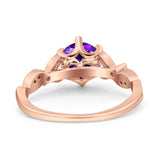 Vintage Style Round Bridal Wedding Engagement Ring Marquise Design Simulated Cubic Zirconia 925 Sterling Silver