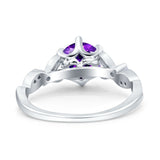 Vintage Style Round Bridal Wedding Engagement Ring Marquise Design Simulated Cubic Zirconia 925 Sterling Silver