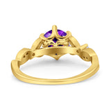 Vintage Style Round Bridal Wedding Engagement Ring Marquise Design Simulated Cubic Zirconia 925 Sterling Silver