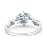 Vintage Style Round Bridal Wedding Engagement Ring Marquise Design Simulated Cubic Zirconia 925 Sterling Silver