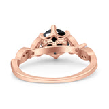 Vintage Style Round Bridal Wedding Engagement Ring Marquise Design Simulated Cubic Zirconia 925 Sterling Silver