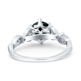 Vintage Style Round Bridal Wedding Engagement Ring Marquise Design Simulated Cubic Zirconia 925 Sterling Silver