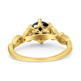 Vintage Style Round Bridal Wedding Engagement Ring Marquise Design Simulated Cubic Zirconia 925 Sterling Silver