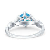 Vintage Style Round Bridal Wedding Engagement Ring Marquise Design Simulated Cubic Zirconia 925 Sterling Silver