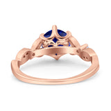 Vintage Style Round Bridal Wedding Engagement Ring Marquise Design Simulated Cubic Zirconia 925 Sterling Silver