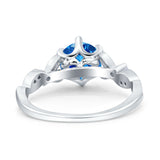 Vintage Style Round Bridal Wedding Engagement Ring Marquise Design Simulated Cubic Zirconia 925 Sterling Silver
