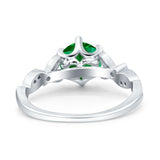 Vintage Style Round Bridal Wedding Engagement Ring Marquise Design Simulated Cubic Zirconia 925 Sterling Silver