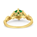 Vintage Style Round Bridal Wedding Engagement Ring Marquise Design Simulated Cubic Zirconia 925 Sterling Silver