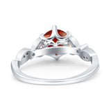 Vintage Style Round Bridal Wedding Engagement Ring Marquise Design Simulated Cubic Zirconia 925 Sterling Silver