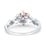 Vintage Style Round Bridal Wedding Engagement Ring Marquise Design Simulated Cubic Zirconia 925 Sterling Silver