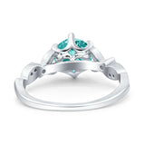 Vintage Style Round Bridal Wedding Engagement Ring Marquise Design Simulated Cubic Zirconia 925 Sterling Silver