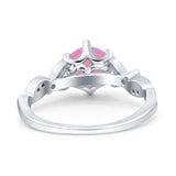 Vintage Style Round Bridal Wedding Engagement Ring Marquise Design Simulated Cubic Zirconia 925 Sterling Silver