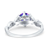 Vintage Style Round Bridal Wedding Engagement Ring Marquise Design Simulated Cubic Zirconia 925 Sterling Silver