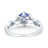 Vintage Style Round Bridal Wedding Engagement Ring Marquise Design Simulated Cubic Zirconia 925 Sterling Silver