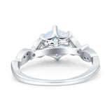 Vintage Style Round Bridal Wedding Engagement Ring Marquise Design Simulated Cubic Zirconia 925 Sterling Silver