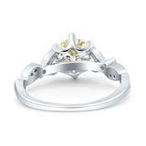 Vintage Style Round Bridal Wedding Engagement Ring Marquise Design Simulated Cubic Zirconia 925 Sterling Silver