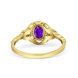 Art Deco Oval Vintage Style Bridal Wedding Engagement Ring Simulated Cubic Zirconia 925 Sterling Silver