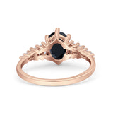 Vintage Style Oval Bridal Wedding Engagement Ring Baguette Simulated Cubic Zirconia 925 Sterling Silver