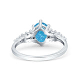 Vintage Style Oval Bridal Wedding Engagement Ring Baguette Simulated Cubic Zirconia 925 Sterling Silver