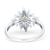 Art Deco Wedding Engagement Bridal Ring Marquise Round Simulated Cubic Zirconia 925 Sterling Silver