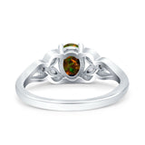 Oval Art Deco Bridal Wedding Engagement Ring Marquise Round Simulated Cubic Zirconia 925 Sterling Silver