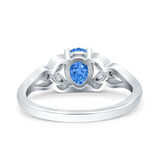 Oval Art Deco Bridal Wedding Engagement Ring Marquise Round Simulated Cubic Zirconia 925 Sterling Silver