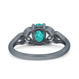 Oval Art Deco Bridal Wedding Engagement Ring Marquise Round Simulated Cubic Zirconia 925 Sterling Silver