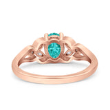 Oval Art Deco Bridal Wedding Engagement Ring Marquise Round Simulated Cubic Zirconia 925 Sterling Silver