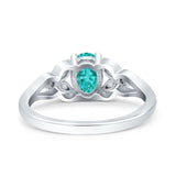 Oval Art Deco Bridal Wedding Engagement Ring Marquise Round Simulated Cubic Zirconia 925 Sterling Silver