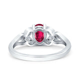 Oval Art Deco Bridal Wedding Engagement Ring Marquise Round Simulated Cubic Zirconia 925 Sterling Silver