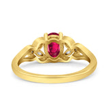 Oval Art Deco Bridal Wedding Engagement Ring Marquise Round Simulated Cubic Zirconia 925 Sterling Silver