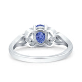 Oval Art Deco Bridal Wedding Engagement Ring Marquise Round Simulated Cubic Zirconia 925 Sterling Silver