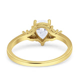 Teardrop Pear Shape Wedding Engagement Ring Simulated Cubic Zirconia 925 Sterling Silver