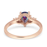 Teardrop Pear Shape Wedding Engagement Ring Simulated Cubic Zirconia 925 Sterling Silver