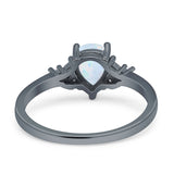 Teardrop Pear Shape Wedding Engagement Ring Simulated Cubic Zirconia 925 Sterling Silver