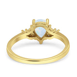 Teardrop Pear Shape Wedding Engagement Ring Simulated Cubic Zirconia 925 Sterling Silver