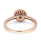 Art Deco Wedding Bridal Ring Halo Round Simulated Cubic Zirconia Stones 925 Sterling Silver