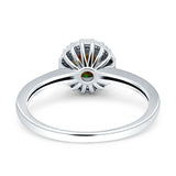 Art Deco Wedding Bridal Ring Halo Round Simulated Cubic Zirconia Stones 925 Sterling Silver