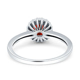 Art Deco Wedding Bridal Ring Halo Round Simulated Cubic Zirconia Stones 925 Sterling Silver