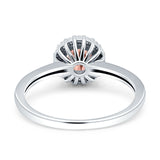 Art Deco Wedding Bridal Ring Halo Round Simulated Cubic Zirconia Stones 925 Sterling Silver