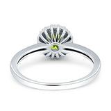 Art Deco Wedding Bridal Ring Halo Round Simulated Cubic Zirconia Stones 925 Sterling Silver