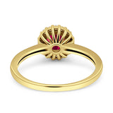 Art Deco Wedding Bridal Ring Halo Round Simulated Cubic Zirconia Stones 925 Sterling Silver
