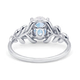 Leaf Style Oval Natural Moonstone Vintage Engagement Ring