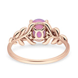 Leaf Style Oval Vintage Engagement Ring Simulated Cubic Zirconia 925 Sterling Silver