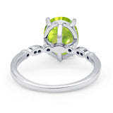 Solitaire Accent Oval Engagement Ring Cubic Zirconia 925 Sterling Silver