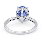 Solitaire Accent Oval Engagement Ring Cubic Zirconia 925 Sterling Silver