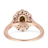 Floral Oval Vintage Engagement Ring Cubic Zirconia 925 Sterling Silver