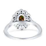 Floral Oval Vintage Engagement Ring Cubic Zirconia 925 Sterling Silver